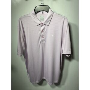 Callaway Opti- Dri Polo Shirt Mens Striped Size L Pink